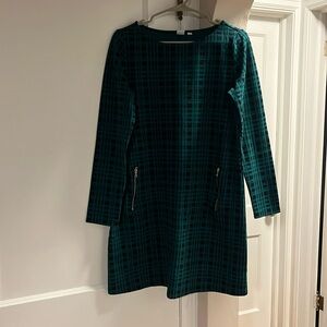 Green & Blue Plaid Dress